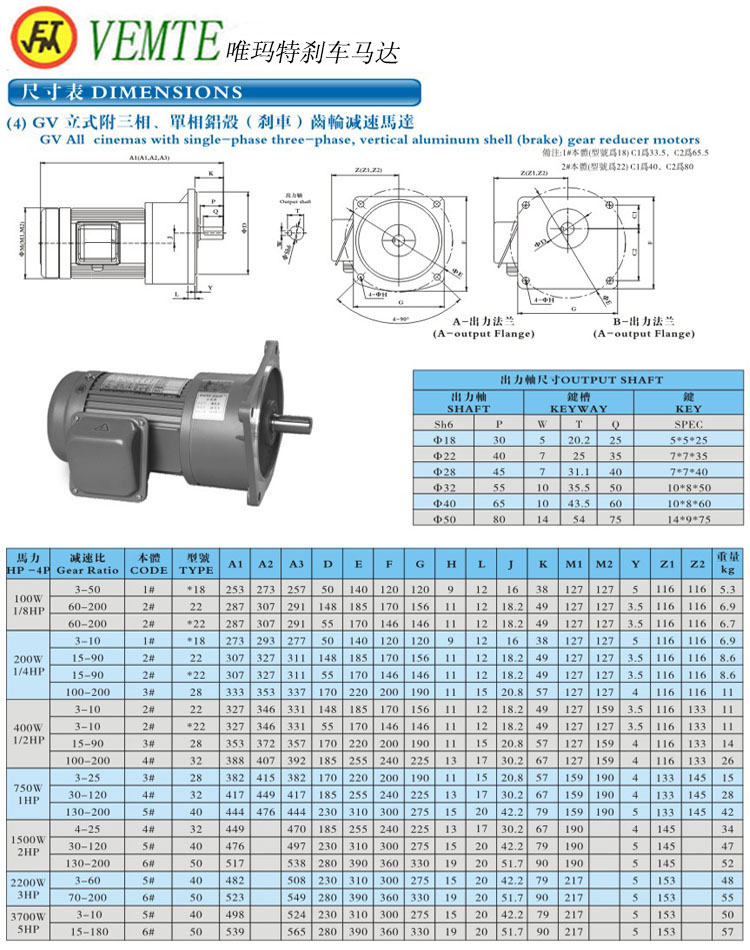 GV立式三項(xiàng)，單項(xiàng)齒輪減速馬達(dá)
