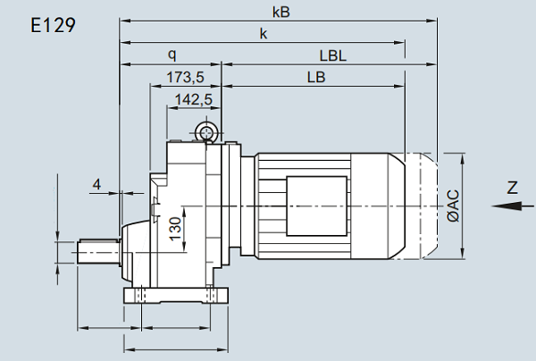 E129減速電機(jī),EF129減速器,EZ129齒輪減速箱,減速機(jī)